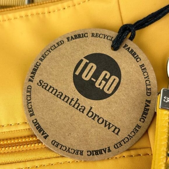 Samantha Brown To-Go Mustard Yellow Crossbody Purse w/ Keychain & Coin Purse NWT - Picture 8 of 16